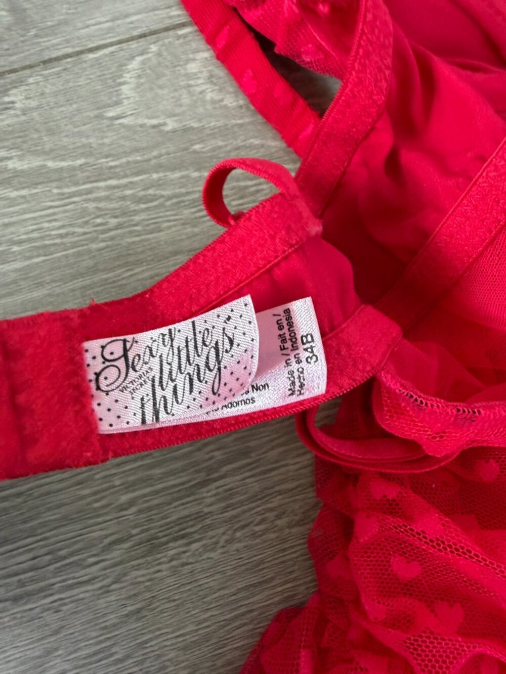 Victoria’s Secret Sexy Little Things Pink Heart Mesh Bustier Babydoll 34B - Picture 13 of 15